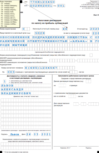 Уведомление 2 по налогу на прибыль при открытии обособленного подразделения образец