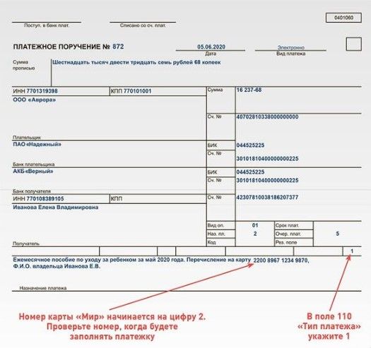 Какие пособия платить на карту “МИР” с 1 июля 2020 года