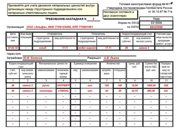 Заполнение м 15 образец заполнения