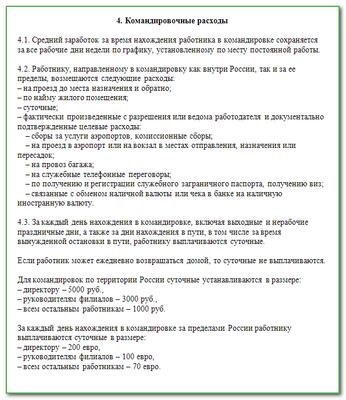 Положение о командировках 2022 образец