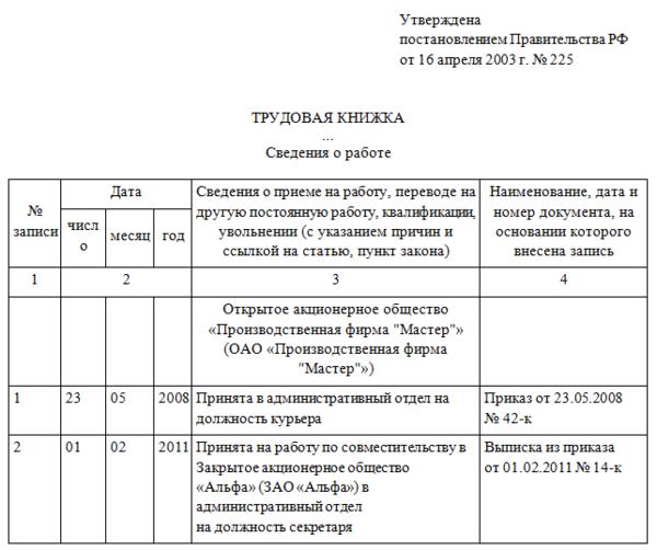 Запись в трудовую книжку о переходе на электронную трудовую книжку образец